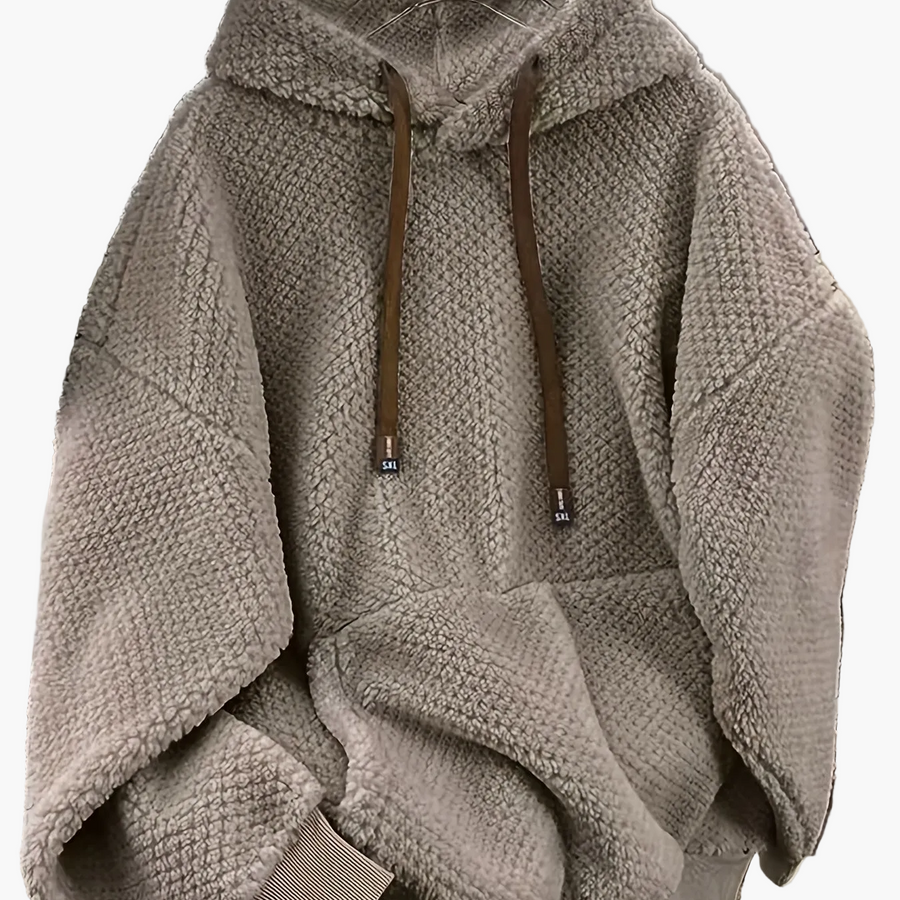 Unisex teddyfleece hoodie med dragsko och magficka