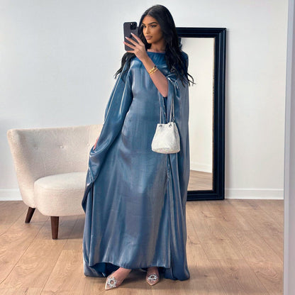 Dam Kaftan Festklänning Elegant Långärmad Lös Passform
