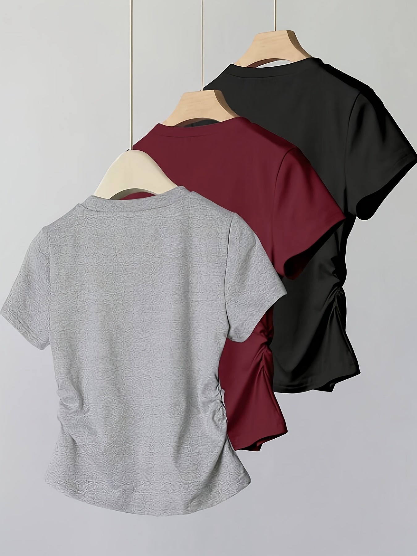 Dam T-shirt med rosettbroderi, vardagsstil, smickrande passform