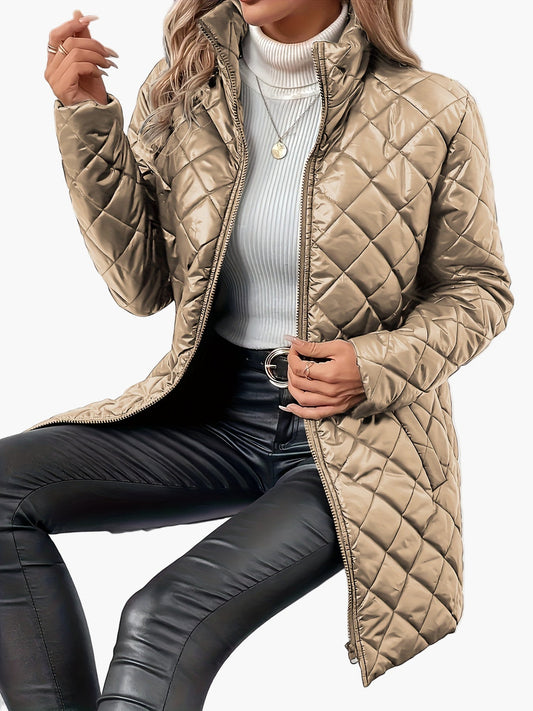 Dam quiltad vardagsjacka med elegant design – perfekt för höst och vinter