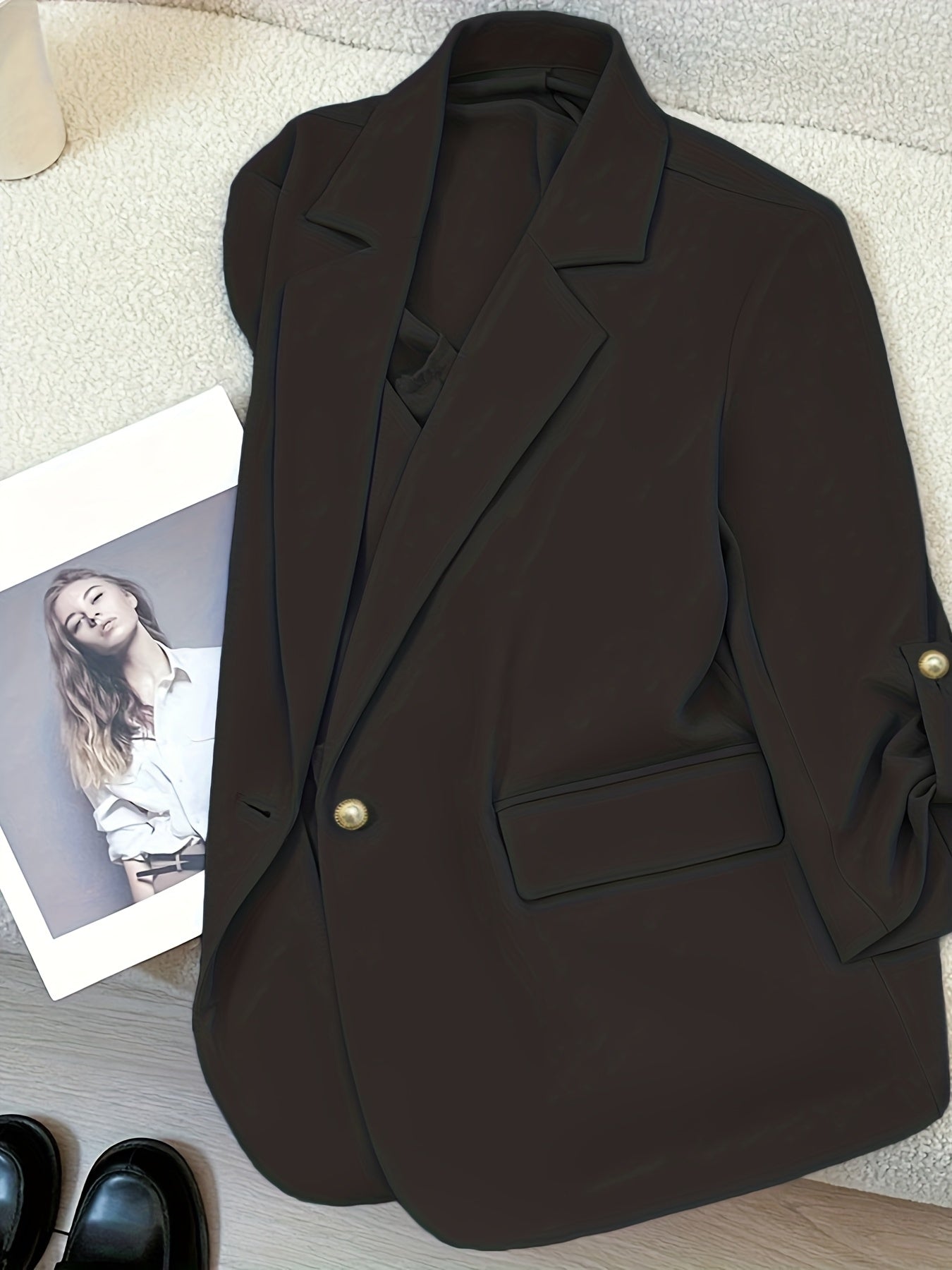 Dam Blazer Casual Vår/Sommar Kavaj med Enkelknäppning och Modern Design