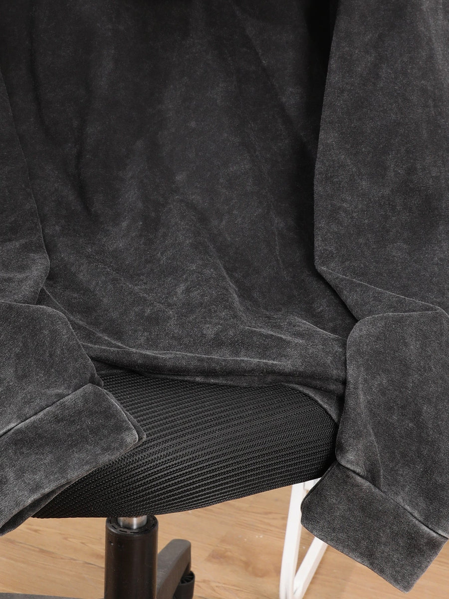 Gråmelerad Hoodie med Huva och Magficka, Texttryck Framtill