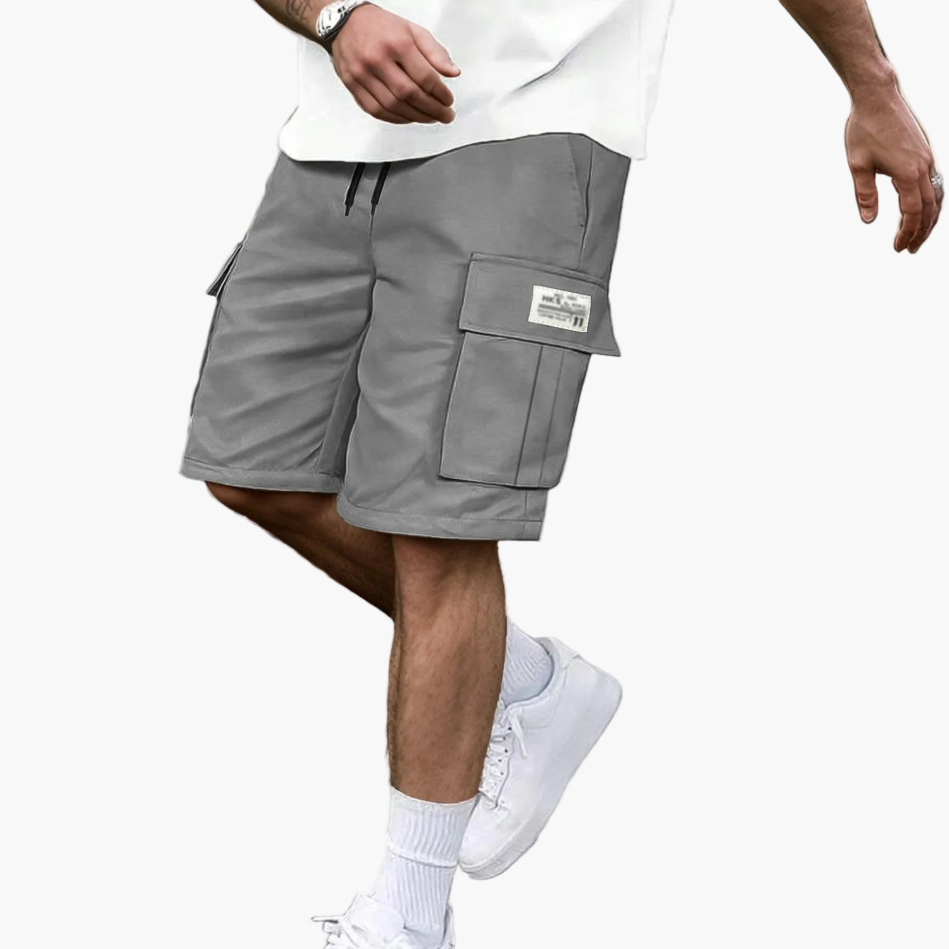 Herr Cargo Shorts Med Fickor – Avslappnad Urban Stil För Vardag och Träning