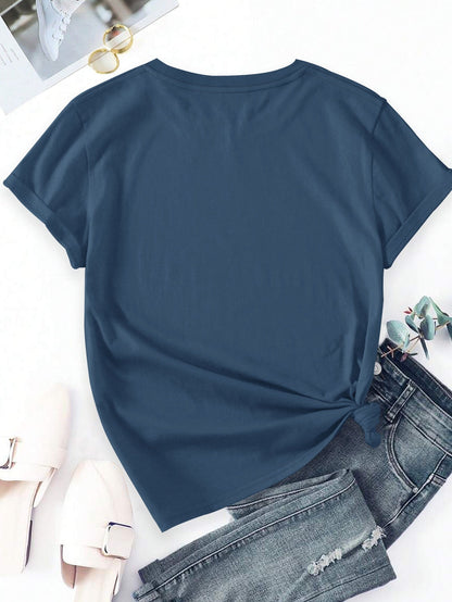 Dam T-shirt med konstnärligt vildblomstryck – Avslappnad stil för vardagsbruk