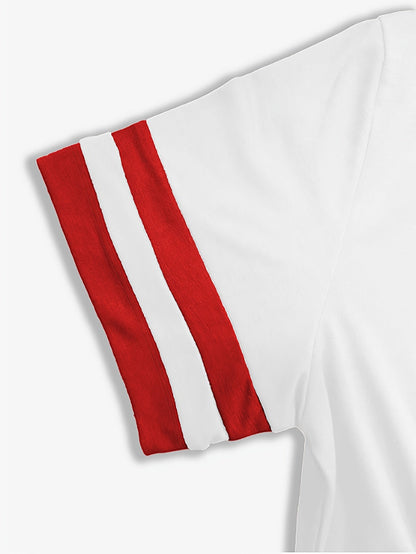 Dam T-shirt med hjärtdetalj och sportig retrostil – Perfekt för vardag och fritid