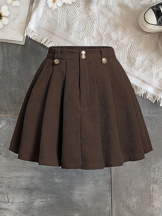 Dam Kjol Plisserad A-linje Elegant Vardagsstil
