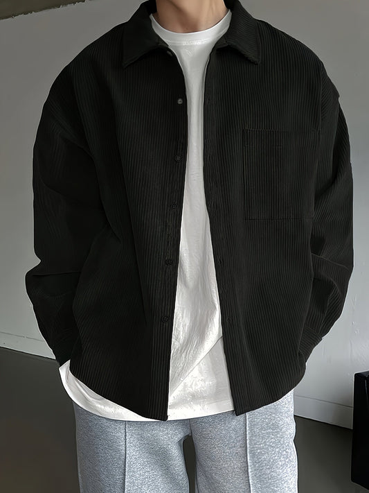 Herr Skjorta Oversize Avslappnad Stil – Perfekt För Vardagsbruk och Streetwear