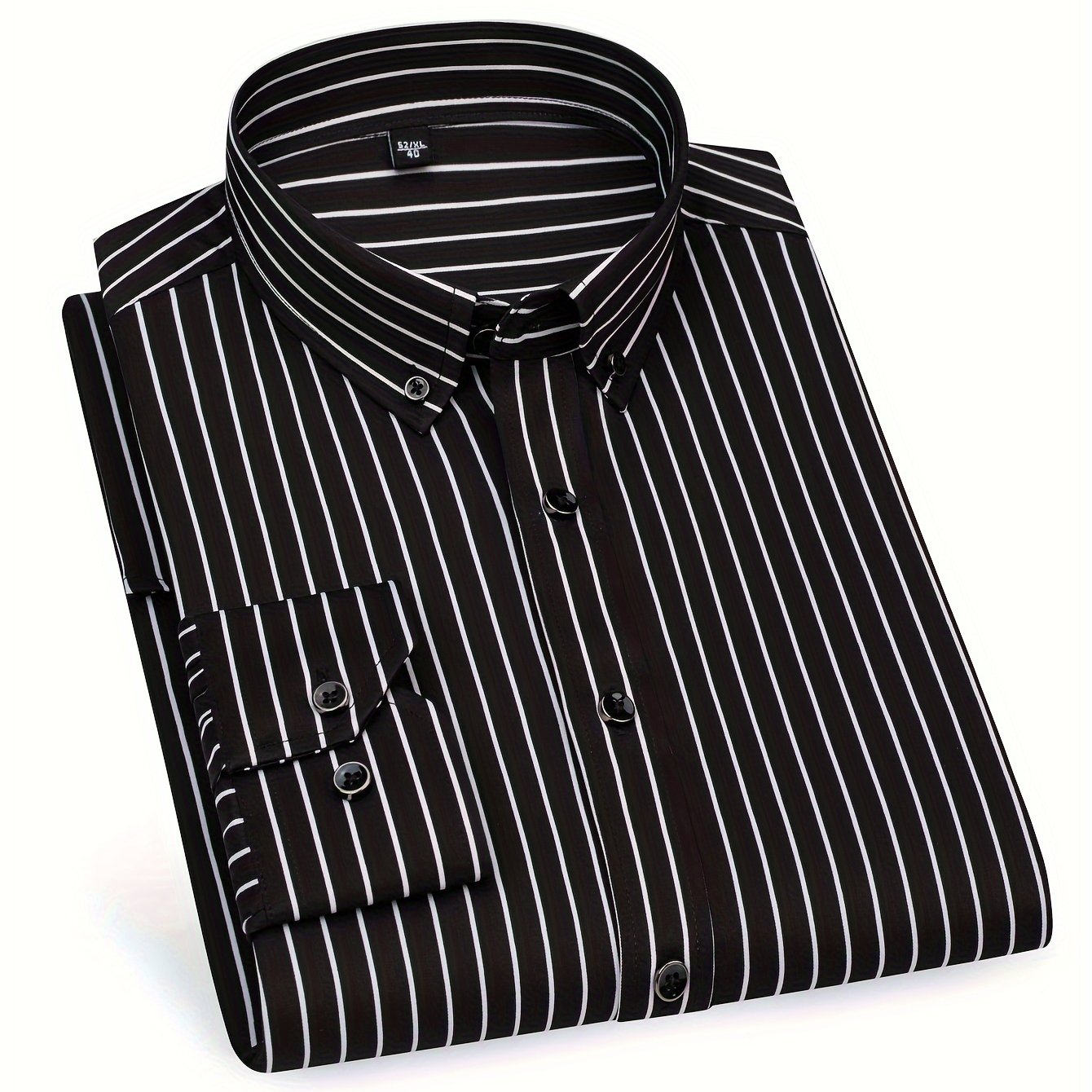 Herrskjorta Slim Fit Randig Stil för Vardagsbruk och Utekvällar