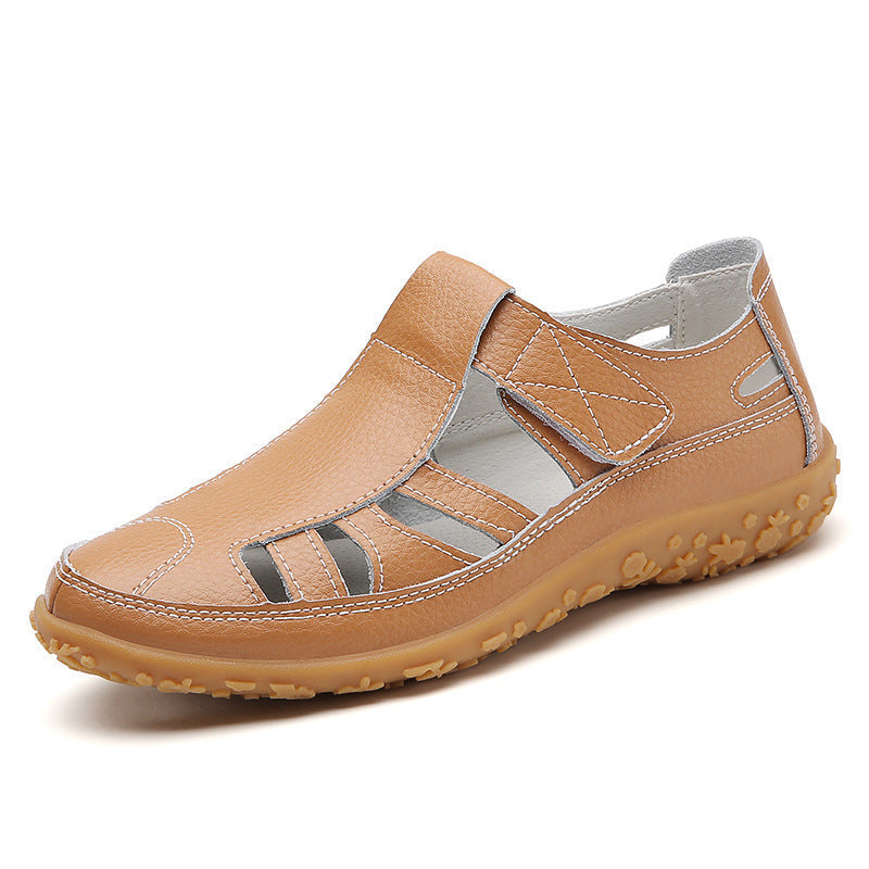 Kate – Sommarhandmade Retro Mjuk Sula Veganläder Velcro Avslappnade Skor
