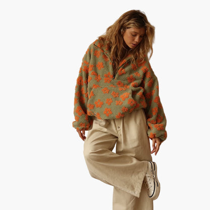 Damtröja med blommönster – Boho Stil, Mysig och Avslappnad för Höst och Vardag