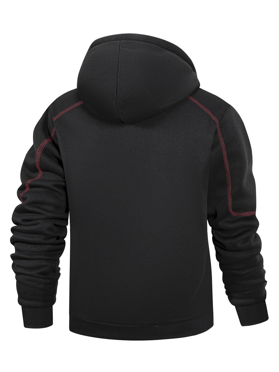 Hoodie med dragkedja och foder, 2-pack – Flerfärgad med kontrastsömmar