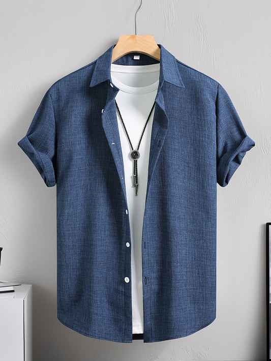 Herr Skjorta Kortärmad Casual Stil Perfekt för Sommar och Lediga Tillfällen