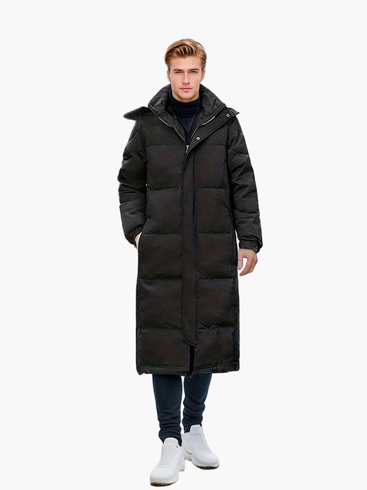 Herr Lång Dunstil Parkas Vinterjacka – Elegant Varm Ytterplagg för Vardagsbruk