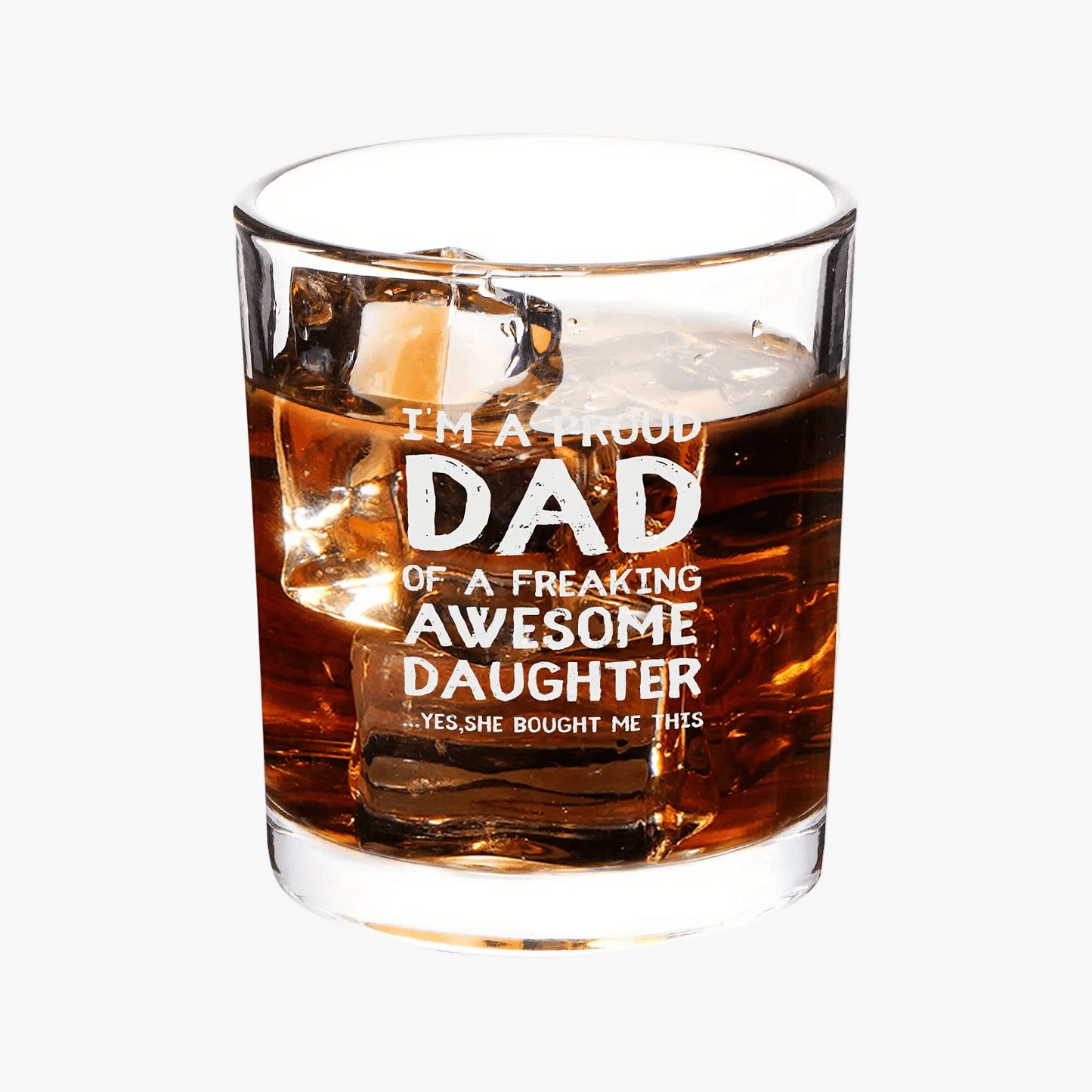 Herrarnas whiskeyglas med rolig text – Perfekt present till pappa från dotter, fars dag, baraccessoar