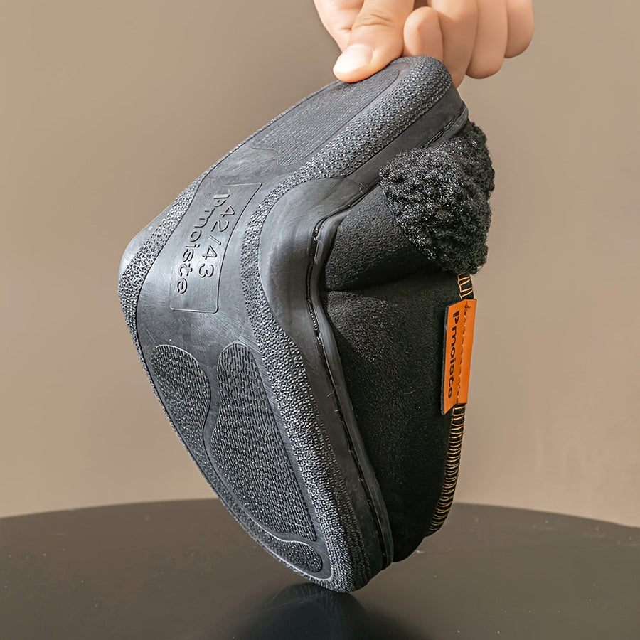 Unisex tofflor med mjukt foder, svart, ljusbrun, grå, i mockaimitation
