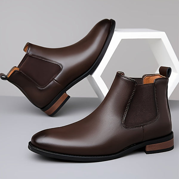 Herr Chelsea Boots, Klassiska Ankelkängor med Elastisk Sidopanel