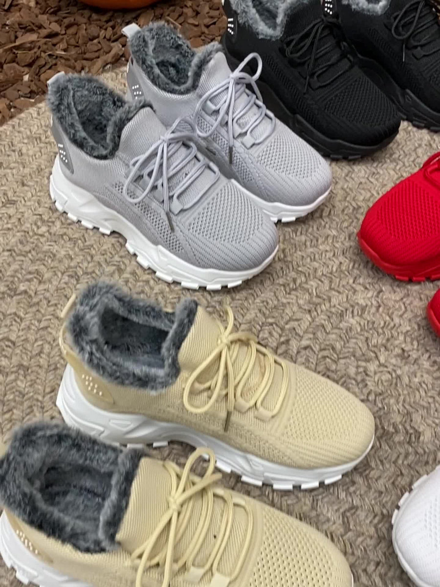 Röda Damsneakers med Fodrad Kant och Snörning