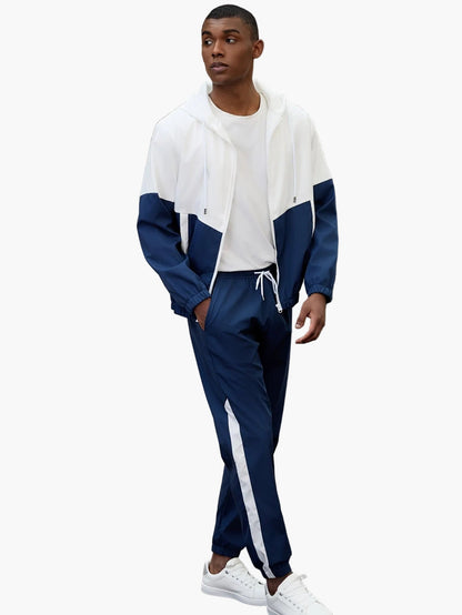 Herr Träningsset Sportig Hoodie och Byxor – Perfekt för Träning och Avslappning