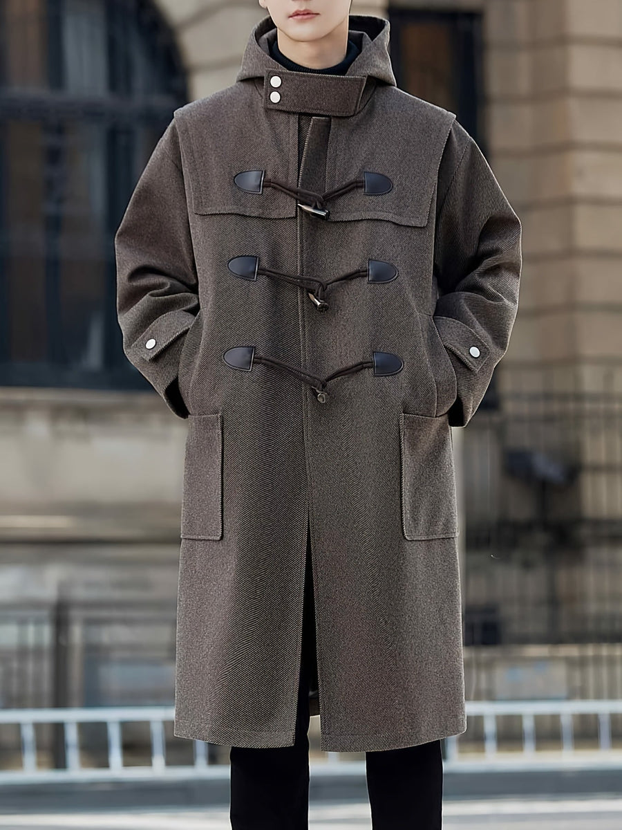 Herr Dufflecoat med Luva och Kneppknäppning