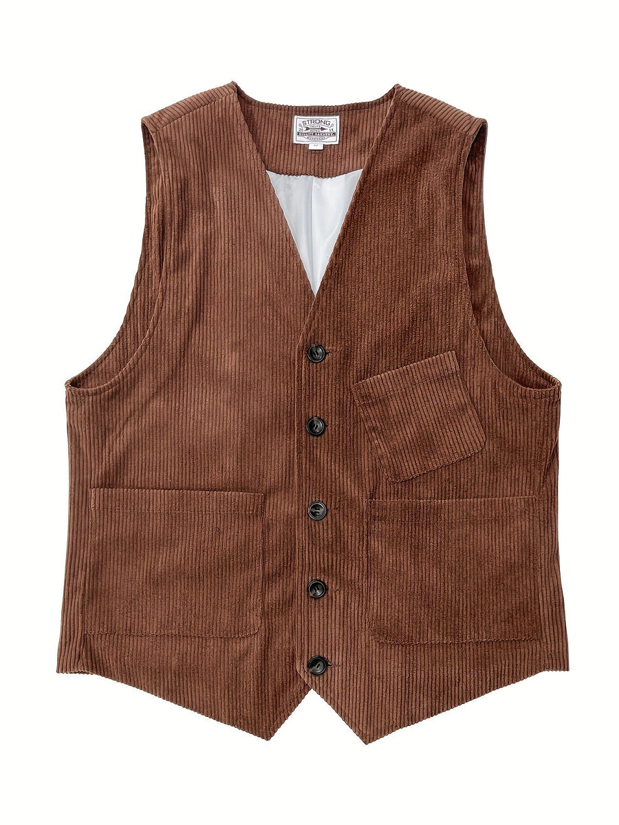 Herrväst i klassisk workwear-stil – elegant och mångsidig väst för arbete och fritid