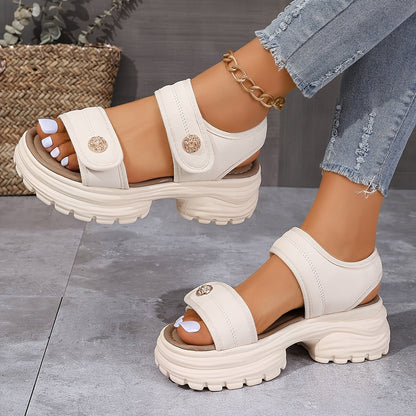 Dam Sandaler med Plattform och Chunky Sula – Elegant Sommarstil för Avslappnad och Trendig Look