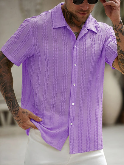 Herr Skjorta Kortärmad Randig Sommar Casual Weekendstil