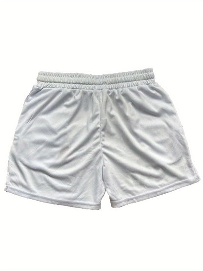Herrar Sportiga Basketshorts med Texttryck "HIT HARD" – Trendiga Shorts för Träning och Aktiv Livsstil