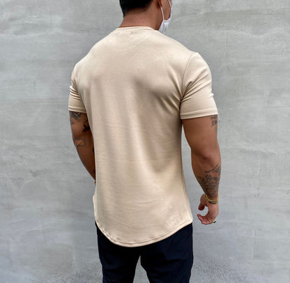 Donald – Amerikansk Slim Fit Muskel Rundad Hem T-shirt med Korta Ärmar