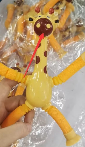 Barnleksak Giraff, Sugekopp & Teleskopisk Rör, Fidget Deformation, Pedagogisk Stressleksak