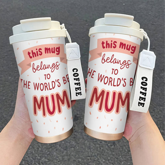 Resemugg för kvinnor – Världens bästa mamma – Personlig och praktisk kaffemugg för resor och vardag