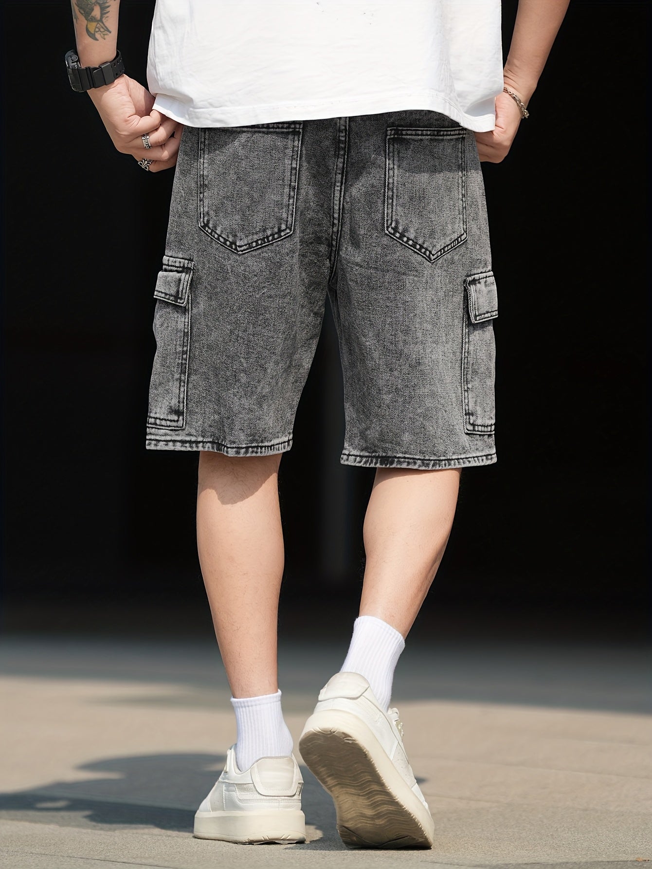 Herr Bermuda Shorts med Fickor – Avslappnad Stil för Vardagsbruk och Fritid