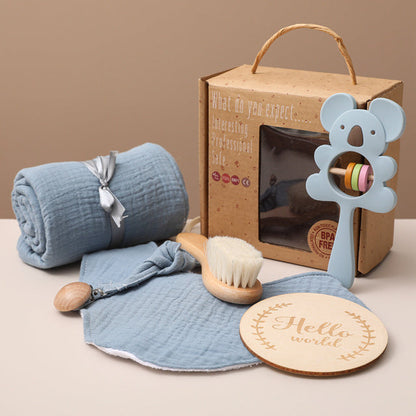 Unisex Baby Presentset med Djurtema – Perfekt Gåva för Nyfödda och Babyshower