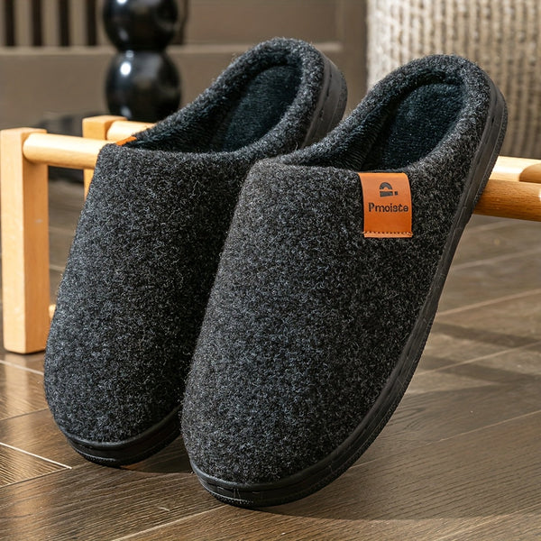 Unisex tofflor, varma hemmatofflor, mjuka innetofflor i svart