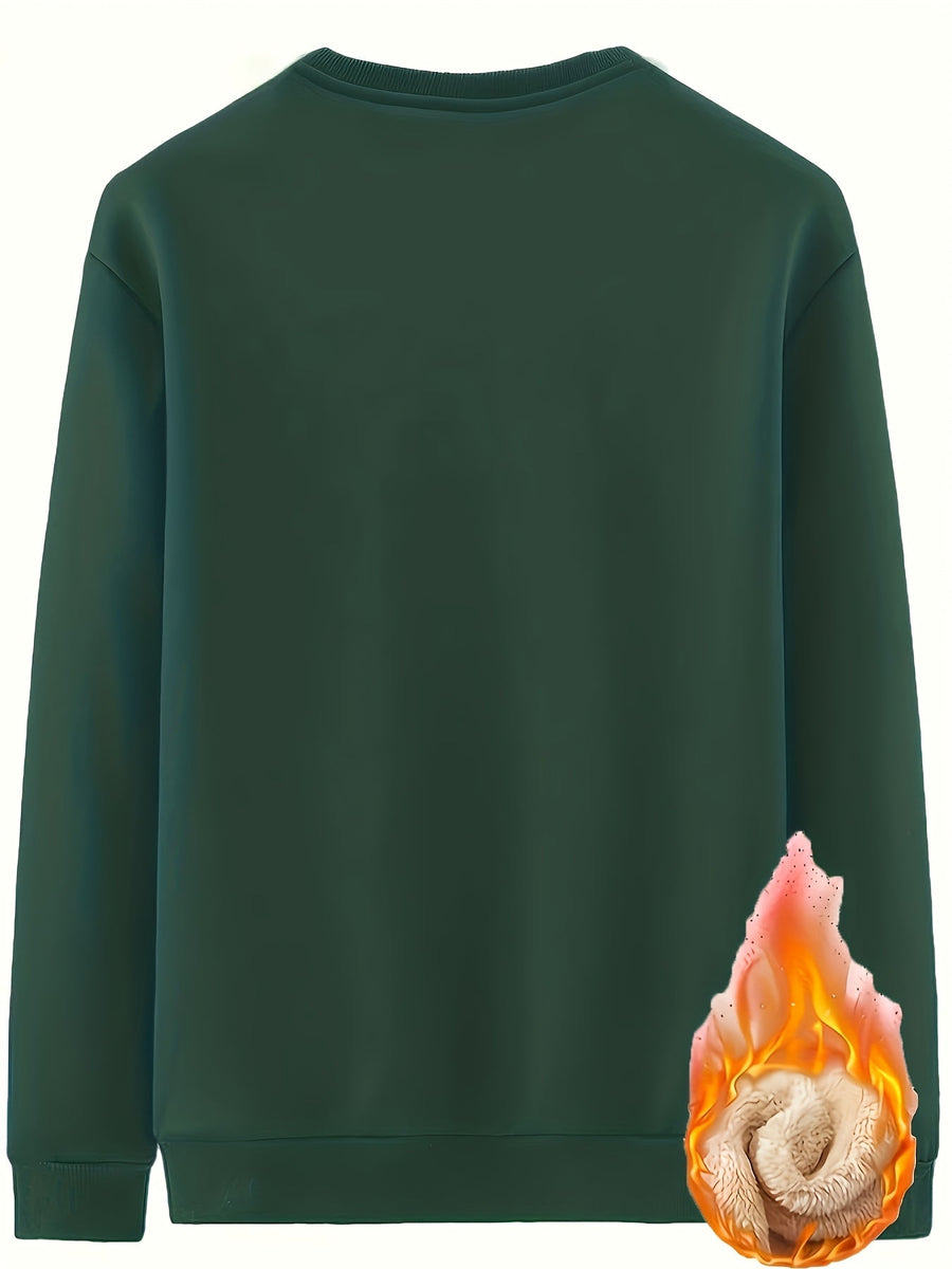Unisex sweatshirt med borstat foder, bergslogga och rund hals