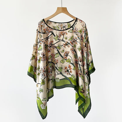 Dam Poncho Topp Boho Stil Perfekt för Strand och Fritid