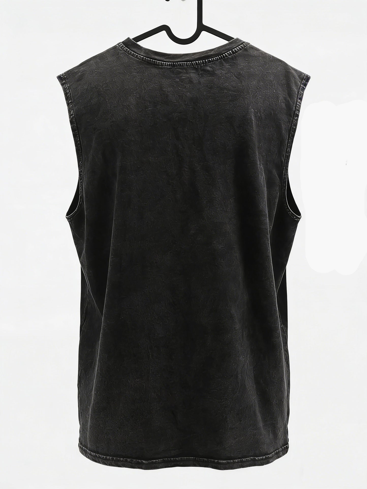 Herr Vintage Ärmellös T-shirt med Tryck och Rippade Shorts – Streetwear för Sommar
