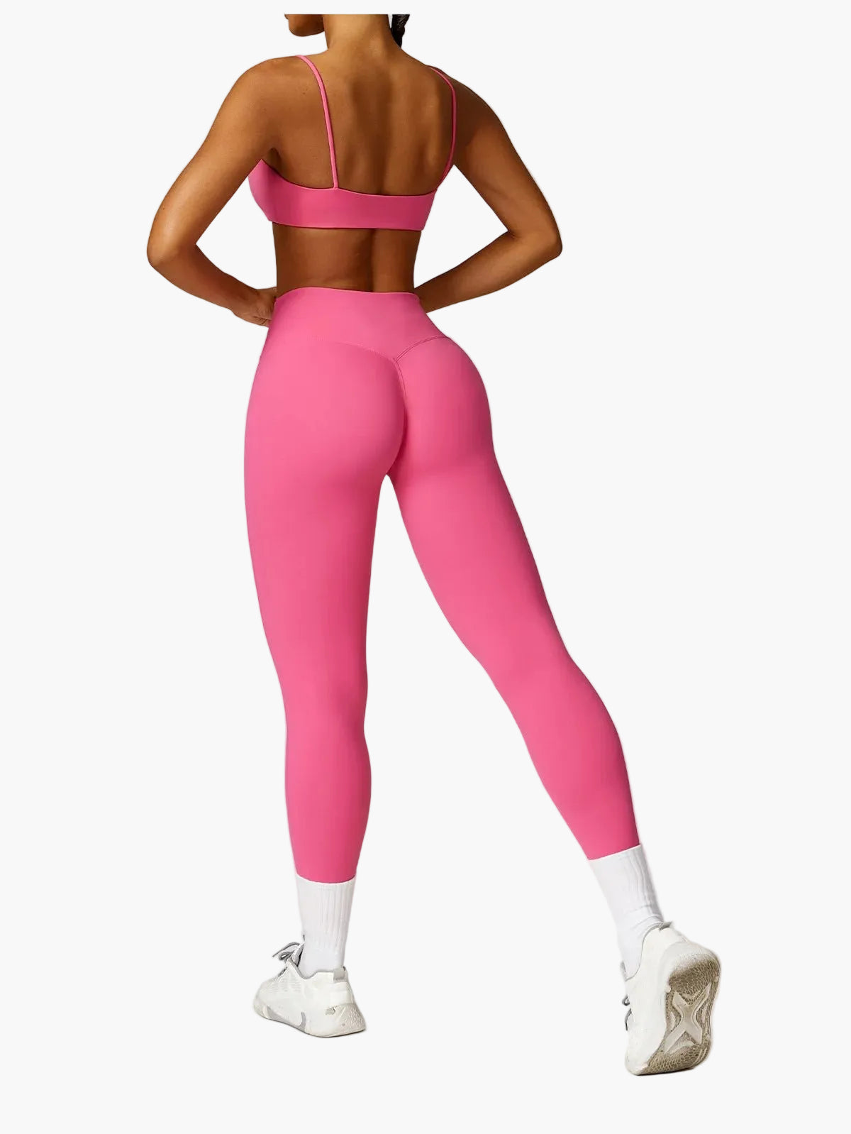 Damträning Set – Sport-BH och Högmidjade Leggings – Sömlös och Bekväm för Gym och Yoga