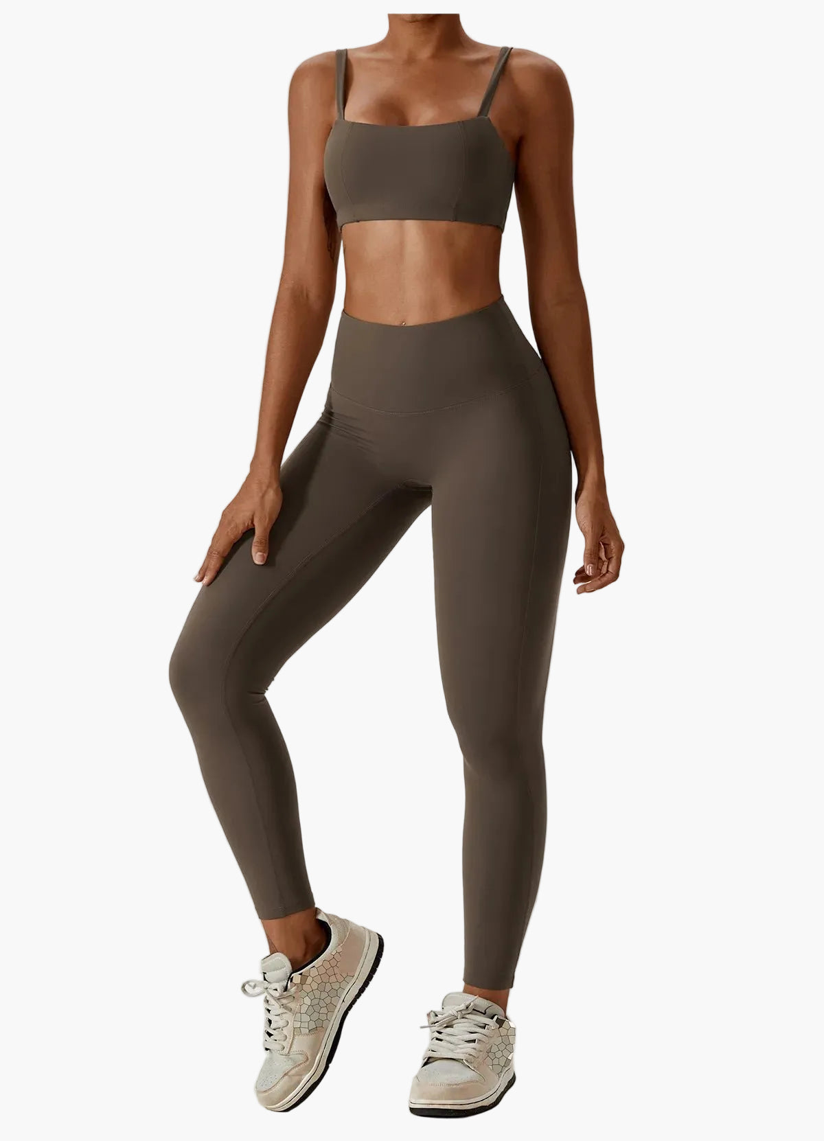 Damträning Set – Sport-BH och Högmidjade Leggings – Sömlös och Bekväm för Gym och Yoga