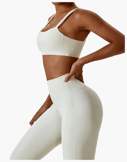 Damträning Set – Sport-BH och Högmidjade Leggings – Sömlös och Bekväm för Gym och Yoga