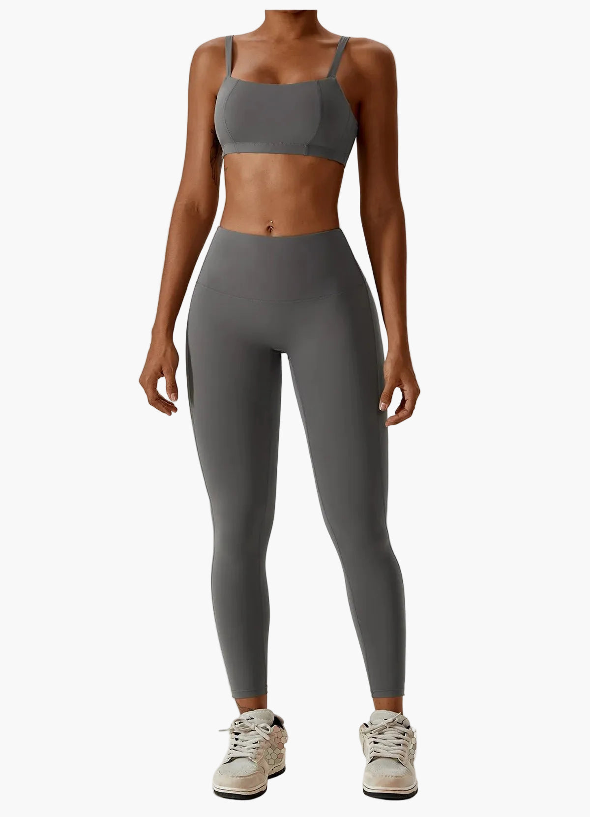 Damträning Set – Sport-BH och Högmidjade Leggings – Sömlös och Bekväm för Gym och Yoga