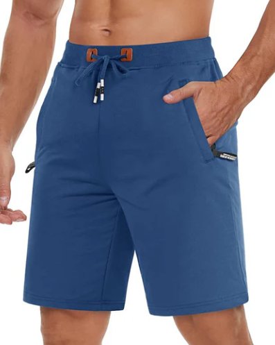 Herrshorts för träning och fritid – Sportig design med dragkedjefickor och justerbar midja