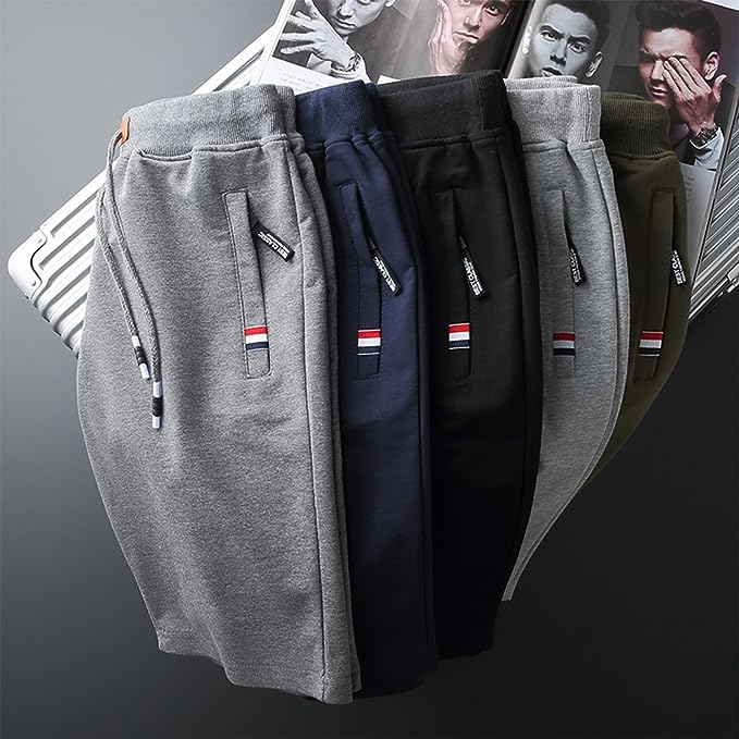 Herrshorts för träning och fritid – Sportig design med dragkedjefickor och justerbar midja