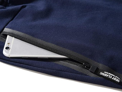 Herrshorts för träning och fritid – Sportig design med dragkedjefickor och justerbar midja