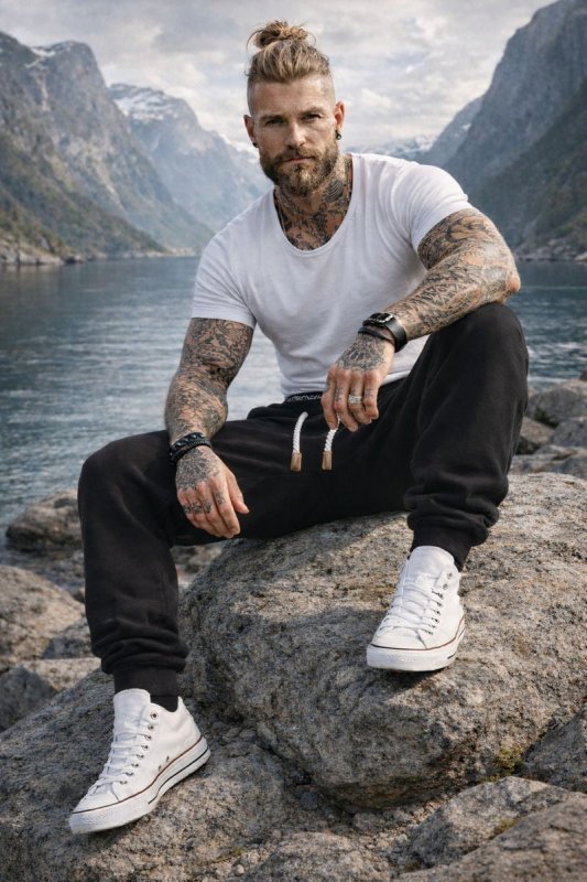 Herr Joggingbyxor Sportiga Loungewear Fritidsstil