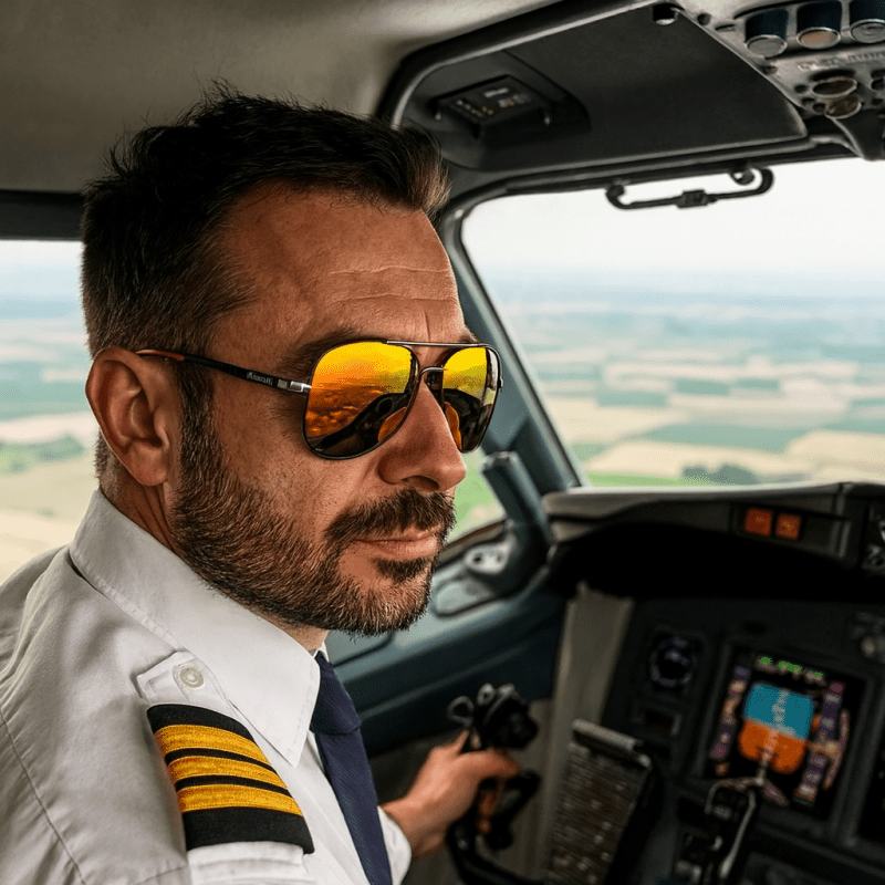 Herr Aviator Solglasögon för Sport och Körning – Polariserade, Trendig Design