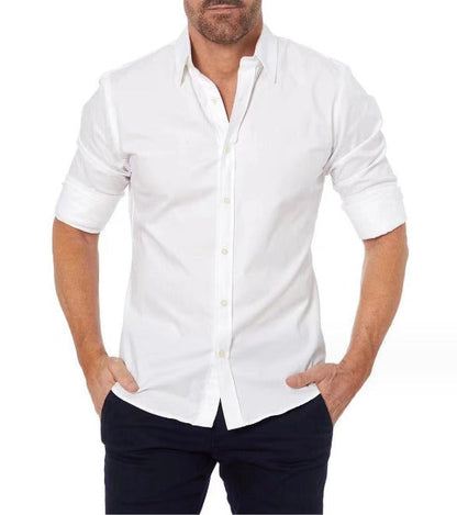 Herrskjorta Slim Fit med Dold Dragkedja – Modern och Elegant Skjortstil för Män