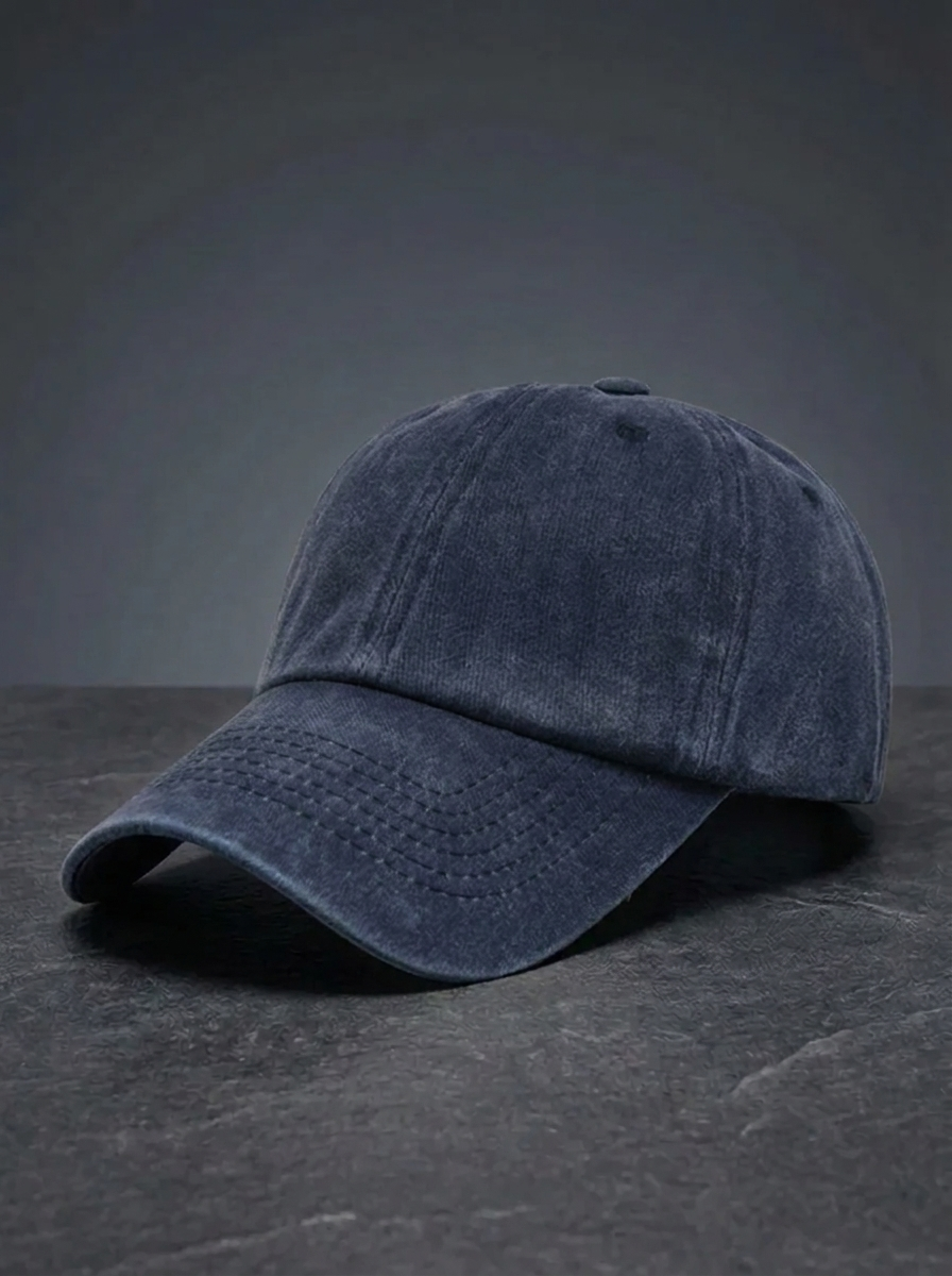 Grå Keps med Hästsvansöppning, Ribbad Textur, Justerbar Rem