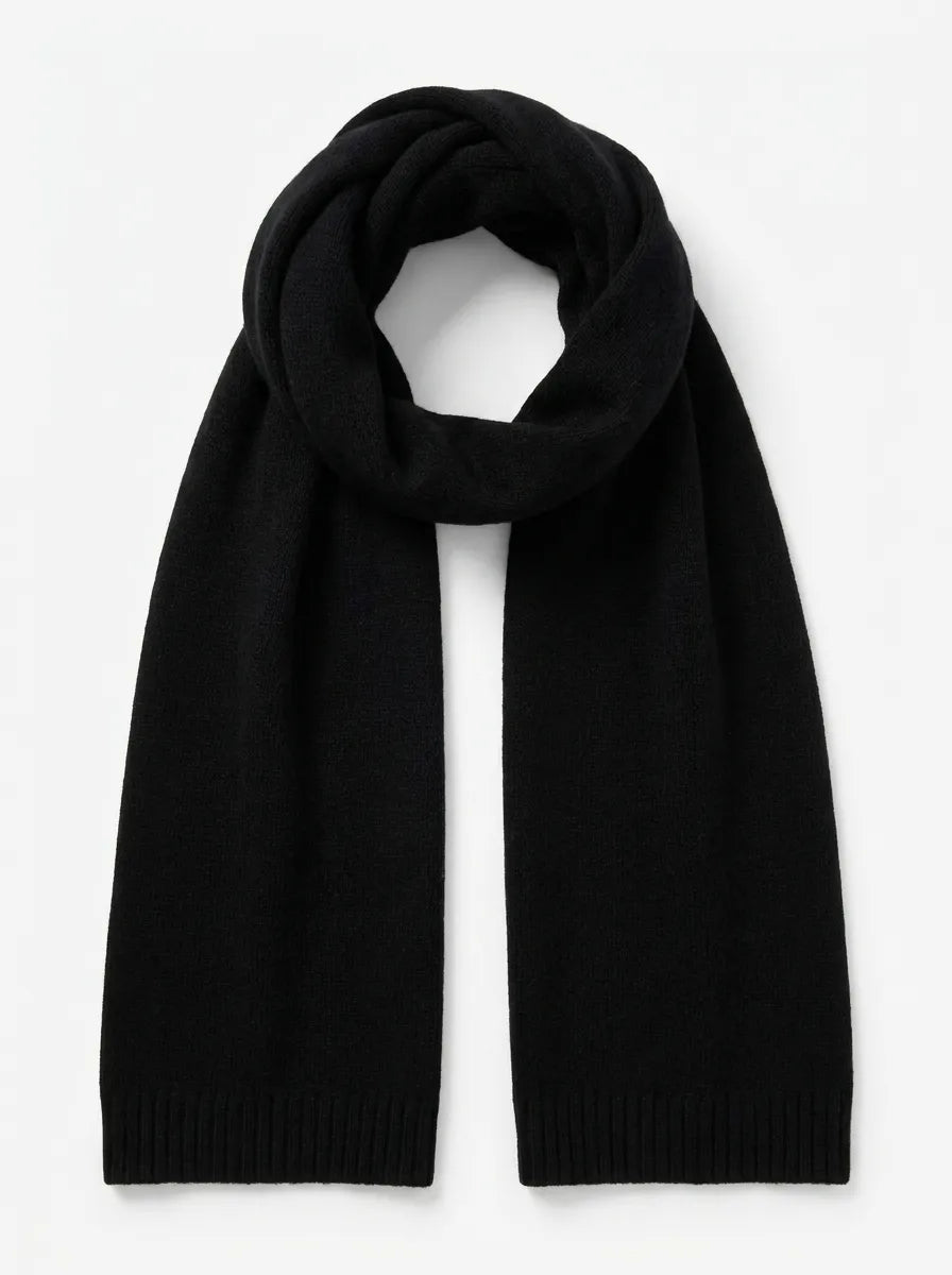 Unisex Mjuk Vinterhalsduk med Ribbstickad Kant