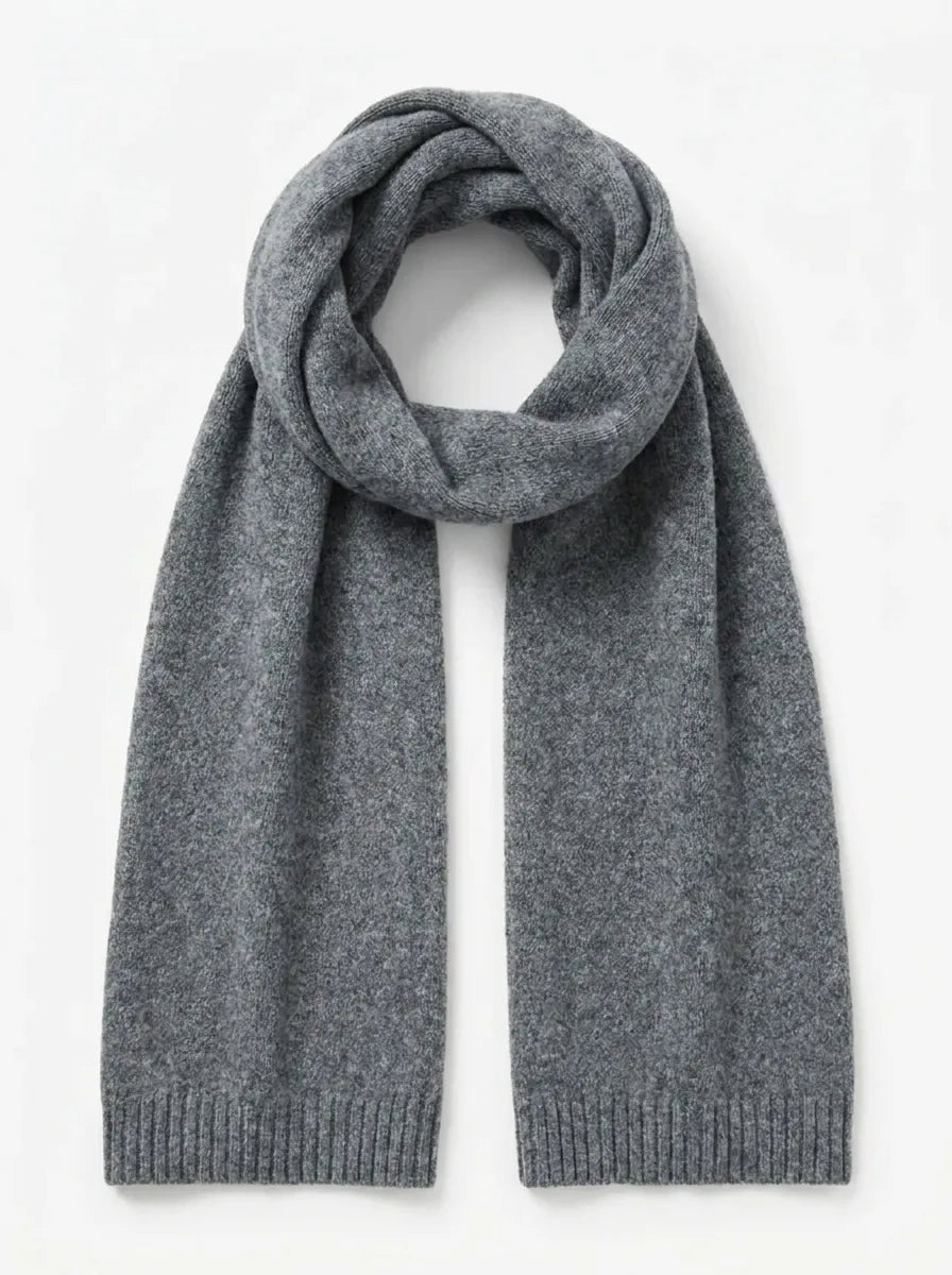 Unisex Mjuk Vinterhalsduk med Ribbstickad Kant