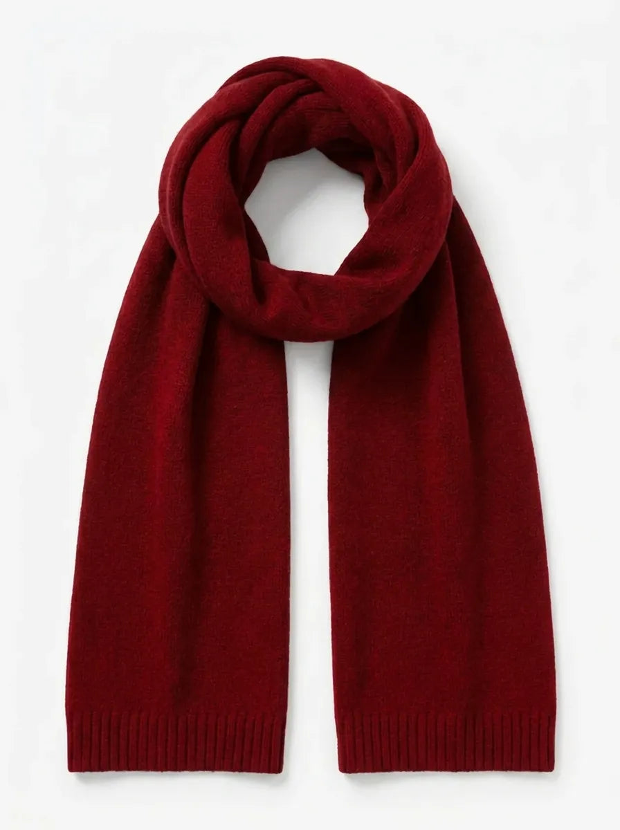 Unisex Mjuk Vinterhalsduk med Ribbstickad Kant